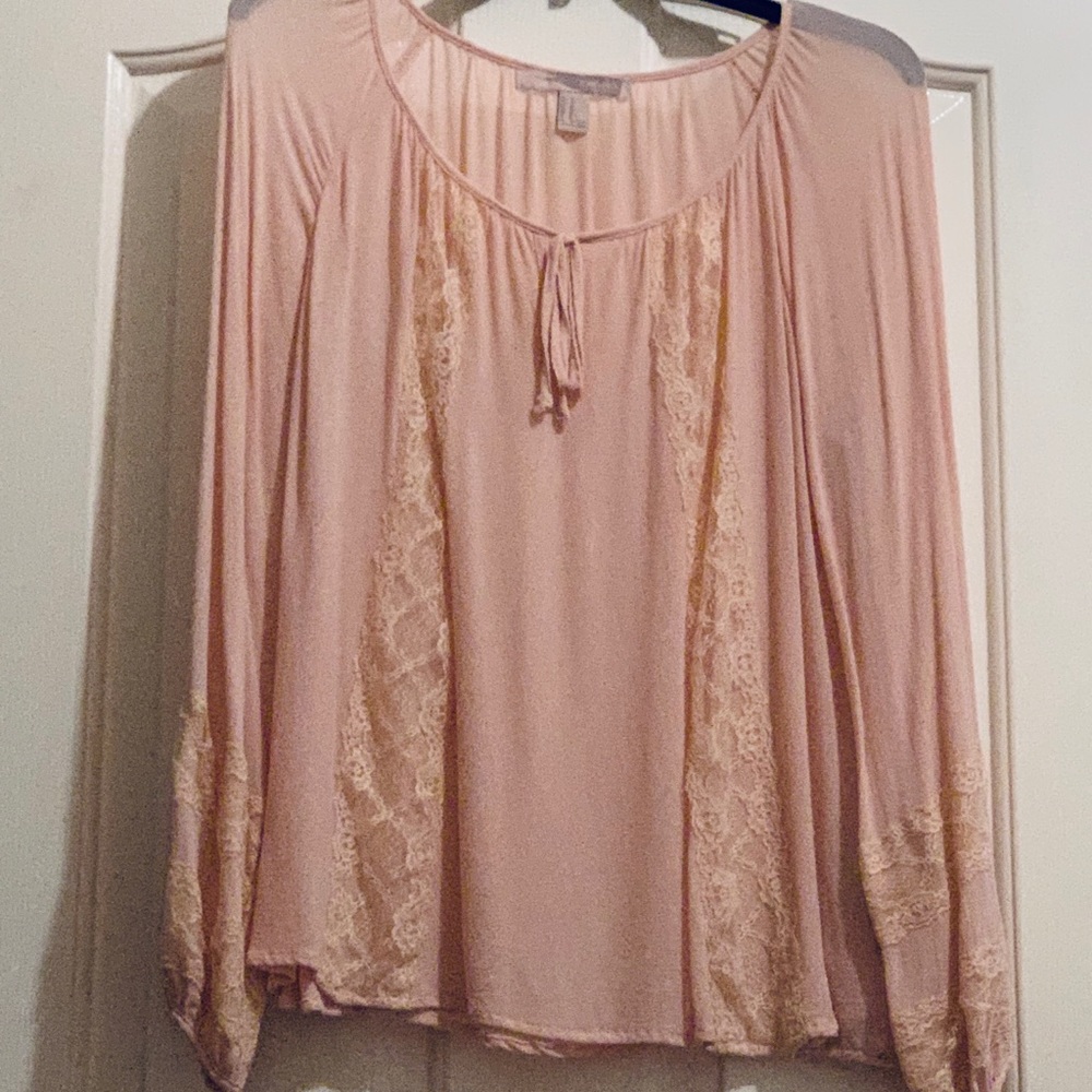 Blush pink long sleeve shirt